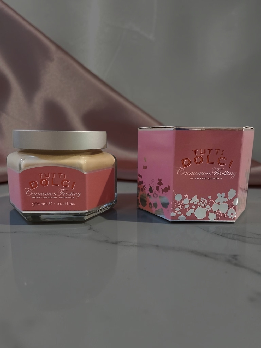 Cinnamon Frosting Moisturizing Soufflé And Candle- Pink